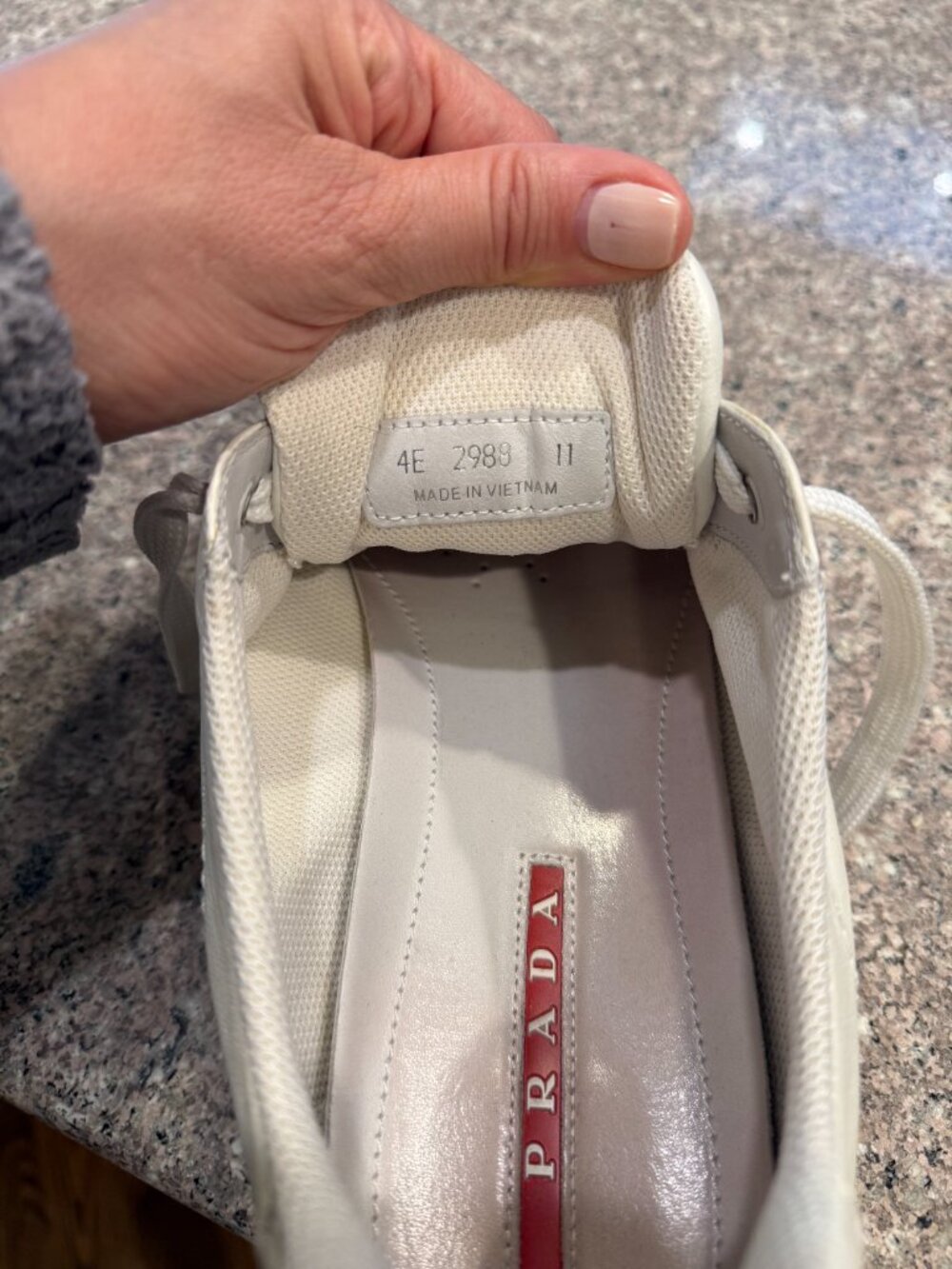 Men's white Prada Sneakers Size 11 - Picture 3 of 4
